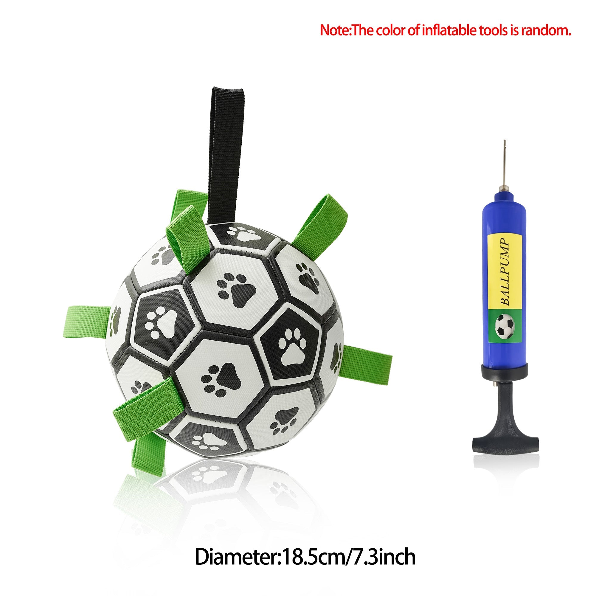 Interactive Dog Soccer Ball Toy with Nylon Tabs – Inflatable Football Training Ball for Large Dogs, Outdoor Fetch & Water Play Toy