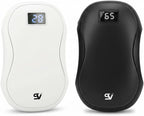 Rechargeable Hand Warmers, 2-Pack, Portable Electric with Digital Temperature Display, Battery Powered, ABS Plastic, Pocket-sized