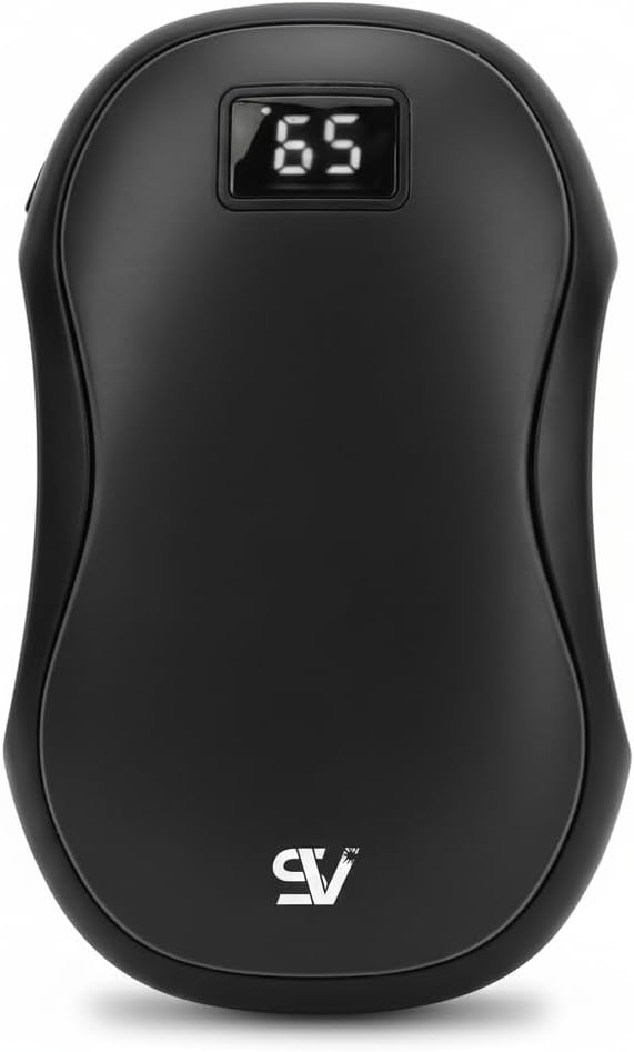 Rechargeable Electric Hand Warmer & Power Bank, 3-Gear Heat, Digital Display, Type-C Fast Charge, 13-Hour Battery, Pocket-Sized, ABS Plastic