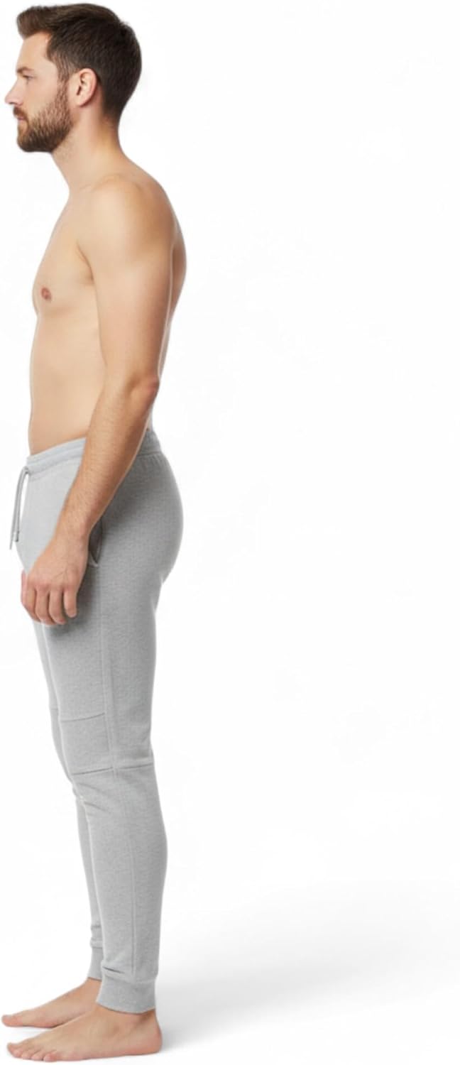 Men's Tapered Black Jogger Pants | Performance Fleece Track Bottoms with Cuffed Ankle