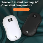 Rechargeable Electric Hand Warmer & Power Bank, 3-Gear Heat, Digital Display, Type-C Fast Charge, 13-Hour Battery, Pocket-Sized, ABS Plastic