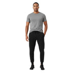 Men's Tapered Black Jogger Pants | Performance Fleece Track Bottoms with Cuffed Ankle