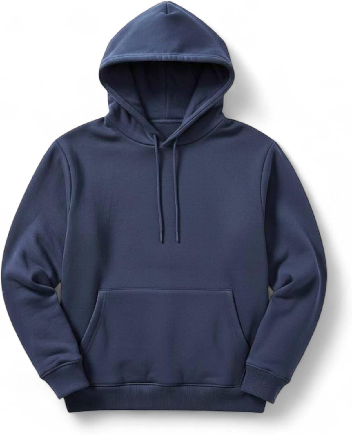 Men's Classic Navy Blue Pullover Hoodie | Cotton Blend Fleece Sweatshirt with Kangaroo Pocket