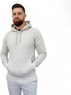 Men's Classic Grey Pullover Hoodie | Cotton Blend Fleece Sweatshirt with Kangaroo Pocket