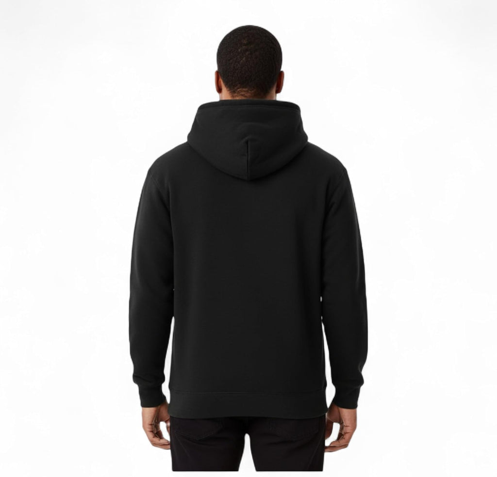Men's Classic Black Pullover Hoodie | Cotton Blend Fleece Sweatshirt with Kangaroo Pocket