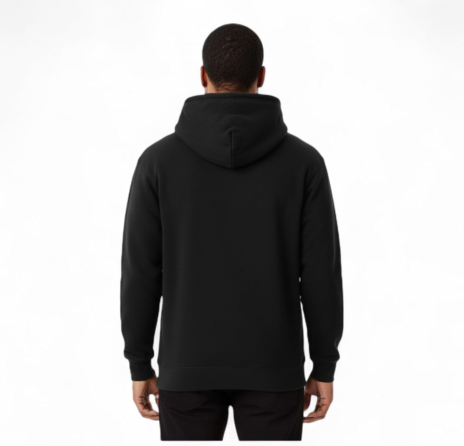 Men's Classic Black Pullover Hoodie | Cotton Blend Fleece Sweatshirt with Kangaroo Pocket