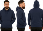 Men's Classic Navy Blue Pullover Hoodie | Cotton Blend Fleece Sweatshirt with Kangaroo Pocket