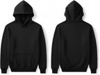 Men's Classic Black Pullover Hoodie | Cotton Blend Fleece Sweatshirt with Kangaroo Pocket