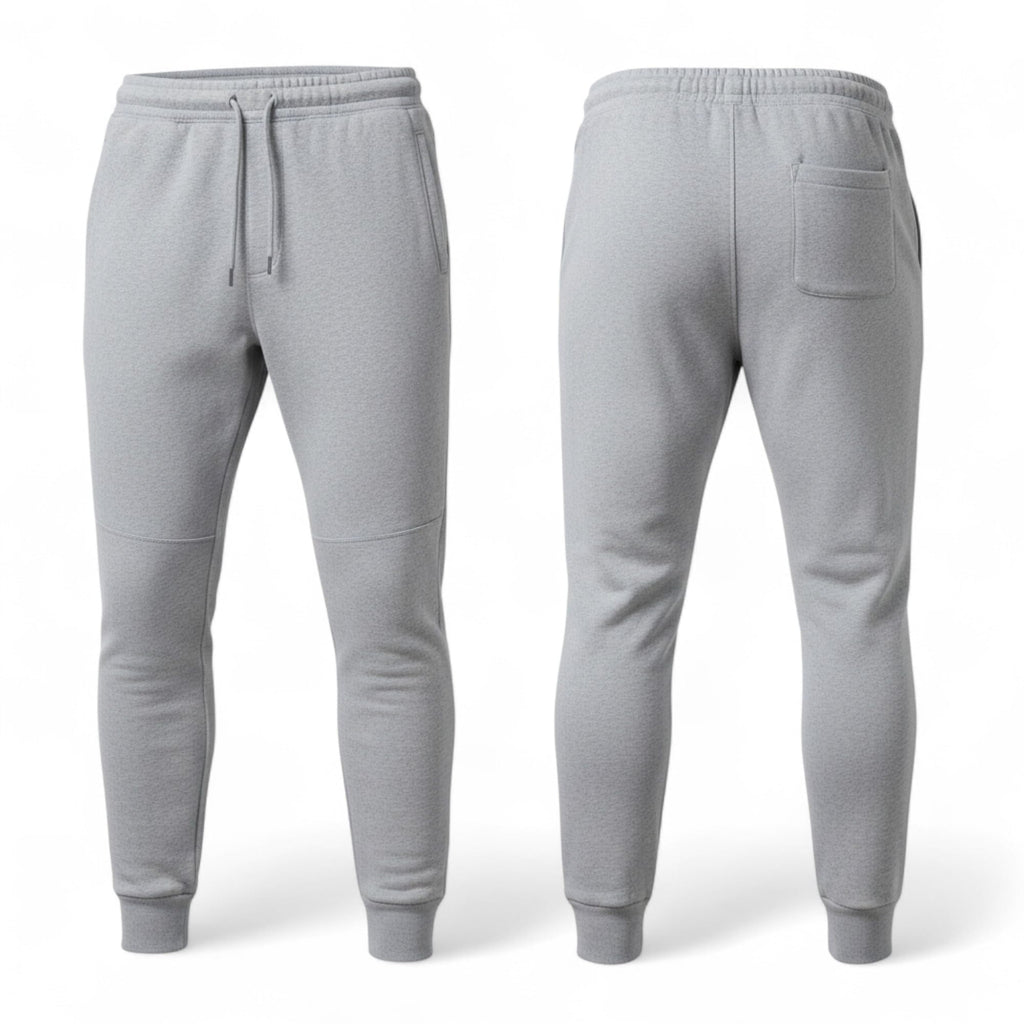 Men's Tapered Black Jogger Pants | Performance Fleece Track Bottoms with Cuffed Ankle