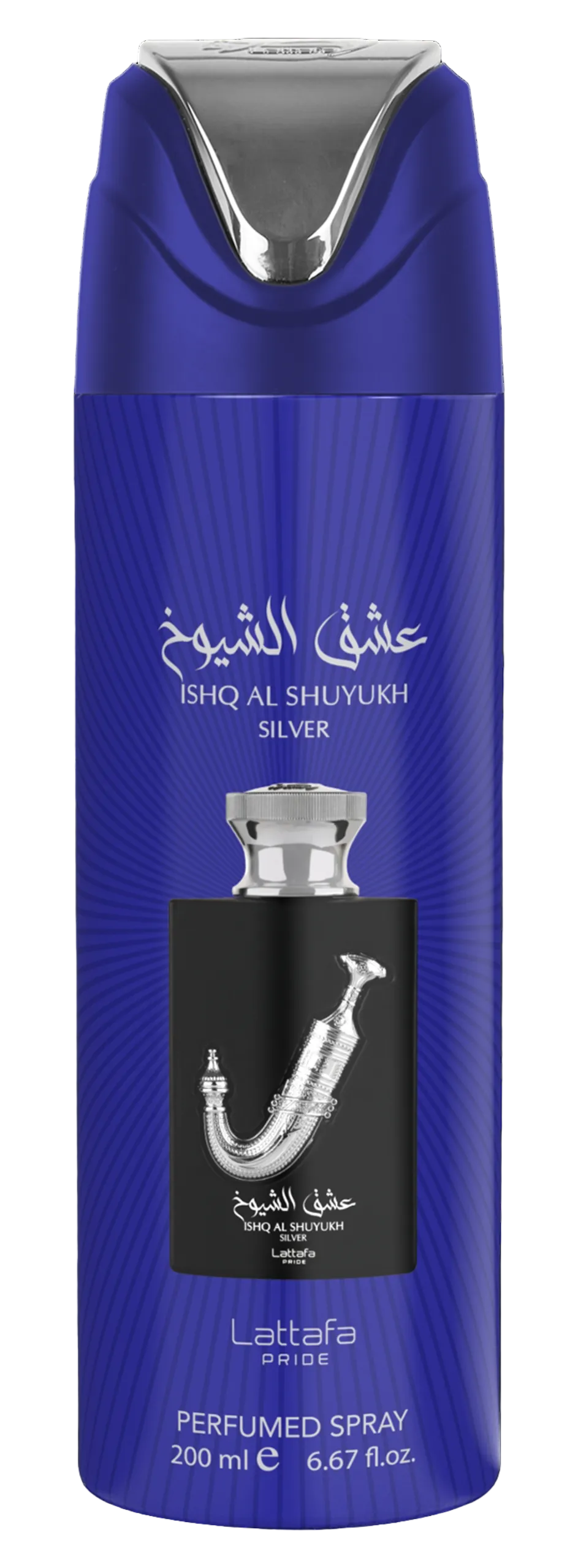 Ishq Al Shuyukh Silver Body Spray 200ml Lattafa