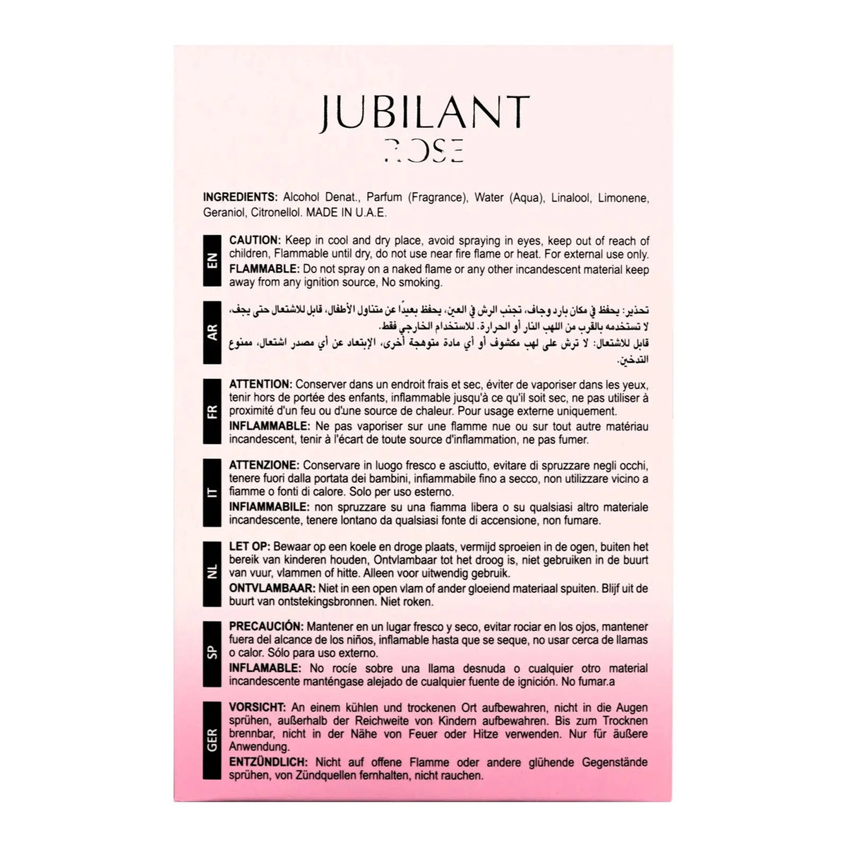 Jubilant Rose Perfume 100ml EDP Maison Alhambra