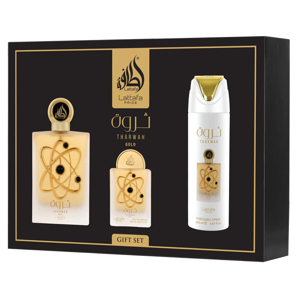 Lattafa Tharwah Gold Gift Set