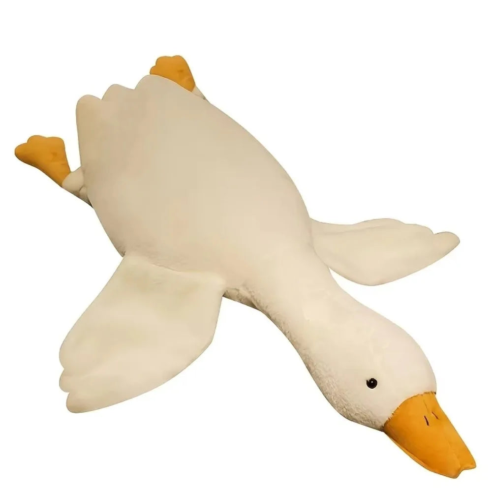 Large Realistic White Goose Plush Dog Toy – Soft Fleece Squeaky Chew Toy for Dogs, Durable Interactive Pet Toy for Play & Comfort