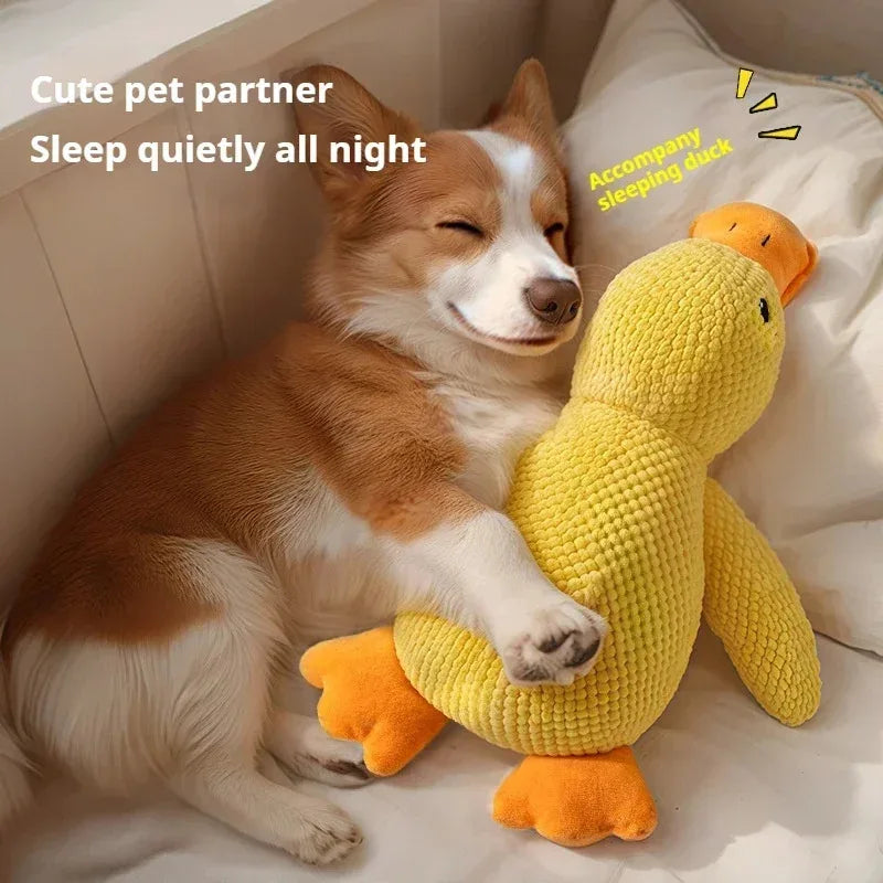 Calming Duck Plush Dog Toy – Stop Boredom & Anxiety | Soft Squeaky Chew Toy for Puppies & Dogs