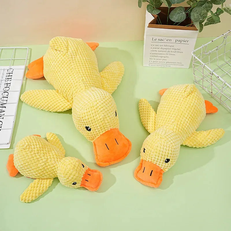 Calming Duck Plush Dog Toy – Stop Boredom & Anxiety | Soft Squeaky Chew Toy for Puppies & Dogs