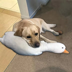 Large Realistic White Goose Plush Dog Toy – Soft Fleece Squeaky Chew Toy for Dogs, Durable Interactive Pet Toy for Play & Comfort