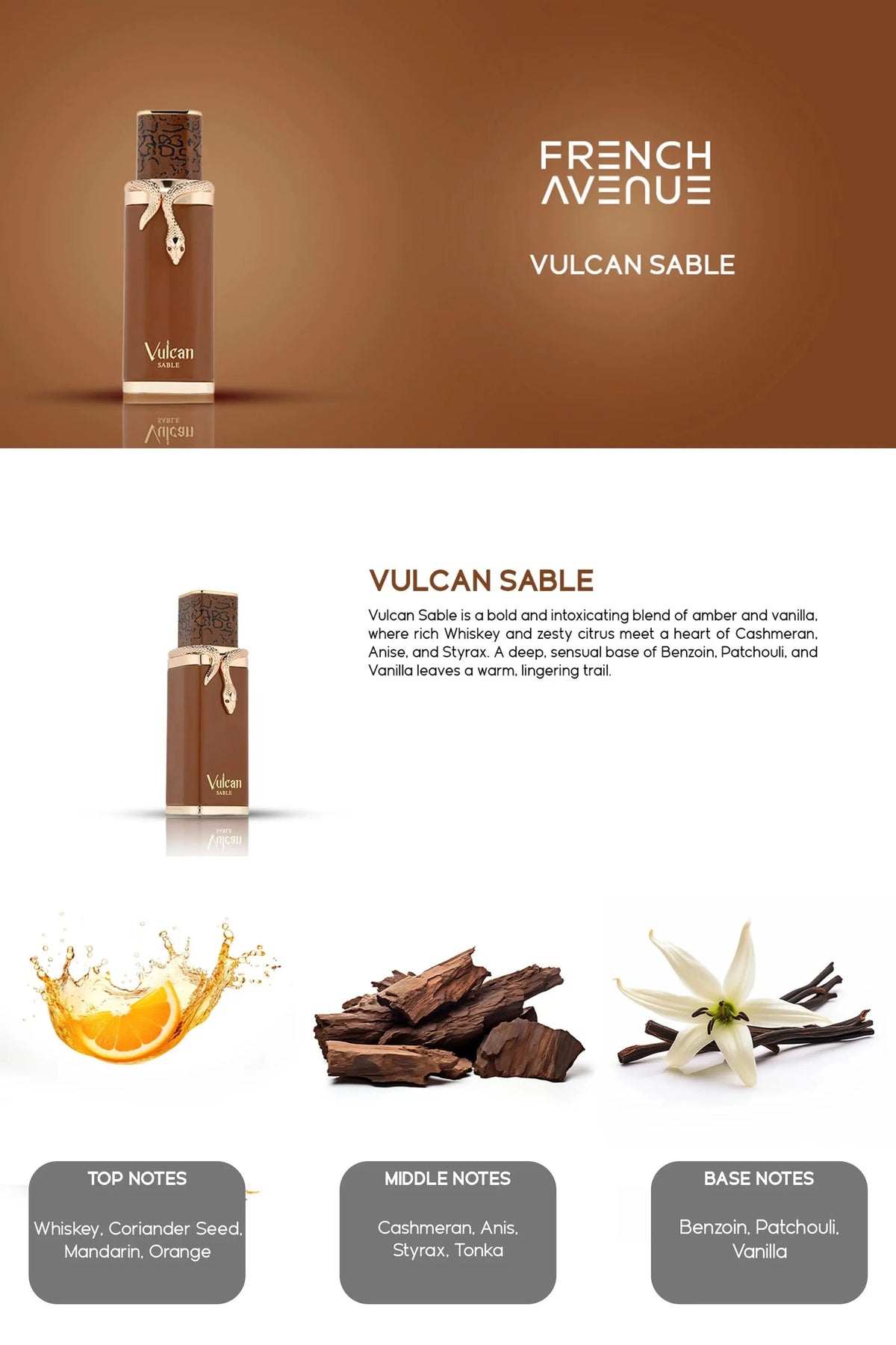 Vulcan Sable Perfume 100ml EDP By French Avenue