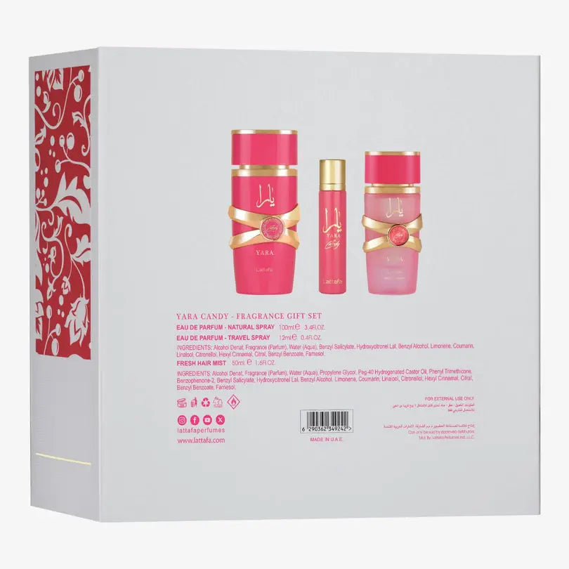 Yara Candy 3 Piece Gift Set for Women Lattafa